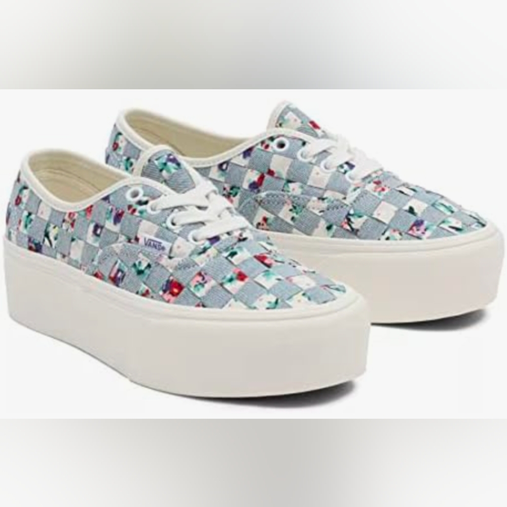 Vans Authentic Stackform 'Woven Floral and Denim' Sneakers Size 10 New MSRP $85